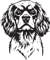 Dog Cavalier King Charles Spaniel. Hand drawn vector illustration	