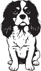 Dog Cavalier King Charles Spaniel. Hand drawn vector illustration	