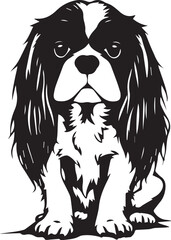 Dog Cavalier King Charles Spaniel. Hand drawn vector illustration	