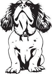 Dog Cavalier King Charles Spaniel. Hand drawn vector illustration	