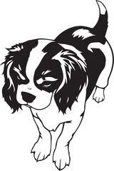 Dog Cavalier King Charles Spaniel. Hand drawn vector illustration	