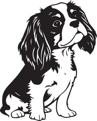 Dog Cavalier King Charles Spaniel. Hand drawn vector illustration	