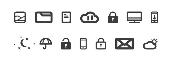 Set of technology icons vector illustration	