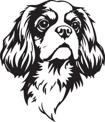 Dog Cavalier King Charles Spaniel. Hand drawn vector illustration	