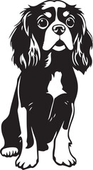 Dog Cavalier King Charles Spaniel. Hand drawn vector illustration	