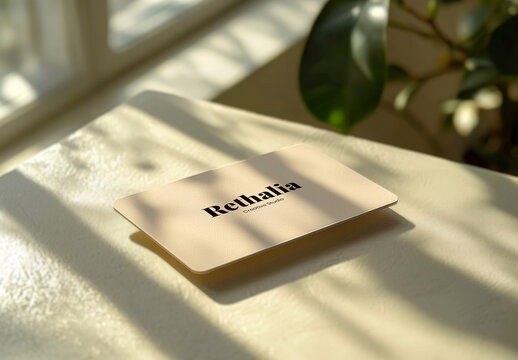 Curve Rectangle Business Card Mockup Template
