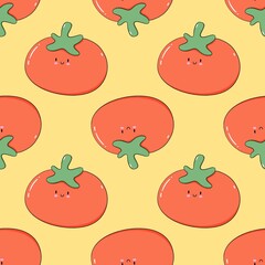 kawaii tomato seamless pattern repeat pattern