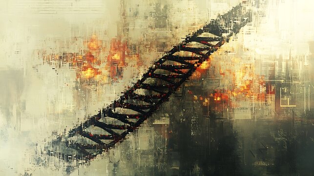 futuristic concept of dna strand in digital environment representing genetic research biotech technology molecular structure and scientific innovation