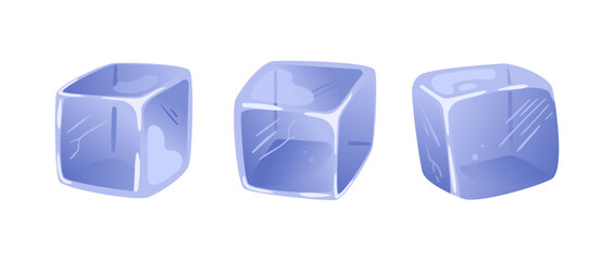 A stunning vector illustration showcasing an exquisite collection of ice cubes, perfectly crafted to enhance refreshing drinks and delightful cocktails, adding elegance and charm to every sip.