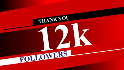 "Thank You 11K Followers Social Media Milestone Celebration Banner | Red Modern Follower Count Graphic for Instagram, YouTube, Facebook".