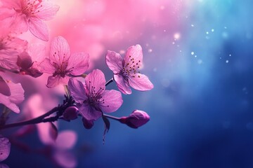 Blossoming Spring Branches in Pastel Hues