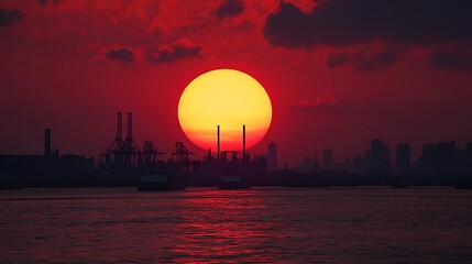 oil refinery at sunset with global finance insights highlighting infrastructure trends energy data and economic perspectives across the fuel and power sector
