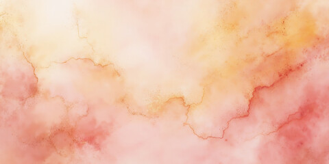 Obraz premium Organic Watercolor Brushstrokes in Soft Pink, Peach, and Gold with a Light Texture A delicate and artistic abstract design