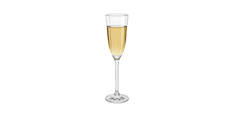 Elegant Champagne Flute With Sparkling Wine. Celebration And Luxury Concept Isolated On Transparent Background
