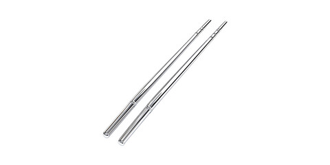 Telescopic Metal Chopsticks. Portable And Reusable Dining Utensils For Travel Isolated On Transparent Background