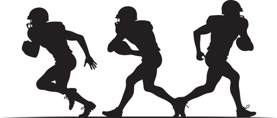 American Football Runners Silhouette