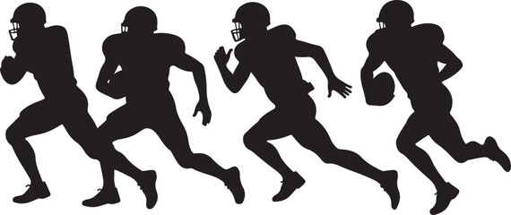 American Football Runners Silhouette