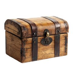 Antique Wooden Chest  Vintage Trunk  Rustic Box  Retro Treasure  Old Storage  Weathered Wo