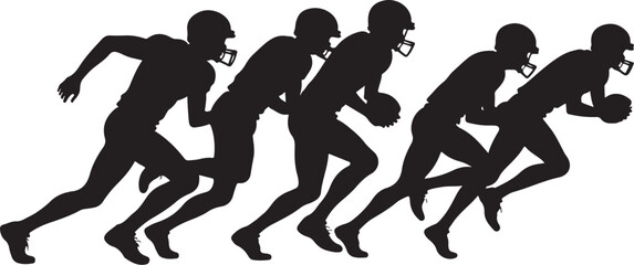 American Football Runners Silhouette