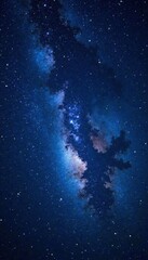 Fototapeta premium Dense cluster of stars against a dark blue background, stars, space, universe