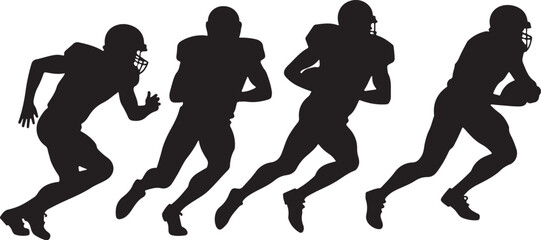 American Football Runners Silhouette