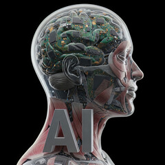 Intelligenza artificiale un robot dalle forme di un uomo