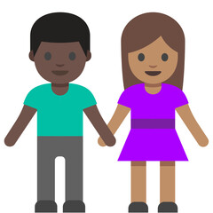 Holding Hands Mixed Race (Dark Man, Light Woman)
