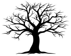 Obraz premium Bare Tree Vector Silhouettes & SVG Icon