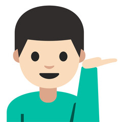 Tipping Hand Emoji – Male (Light Skin, Black Hair)
