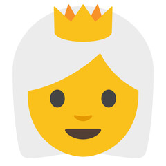 Princess Emoji – White Hair
