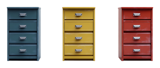 Pack of Filing Cabinet Set Against Transparent Background for Office Design or Productivity Projects