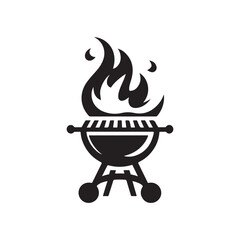 BBQ Grill vector silhouette clip art logo illustration