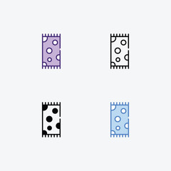Beach Towel icons set in different style vector stock illustration