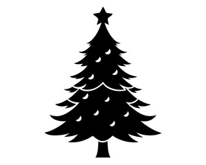 Obraz premium Christmas Tree Vector Silhouettes & SVG Icon