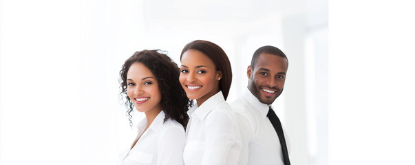 Three professionals engaged in a collaborative meeting in a bright office environment at midday