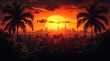 Sunrise over a city jungle