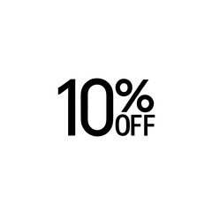 Ten percent off discount symbol 