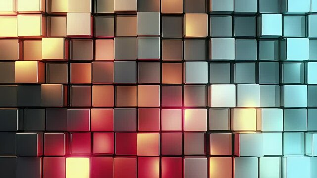 Abstract Glowing Cube Pattern Background