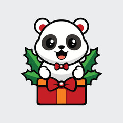Joyful Panda In Festive Bow Tie