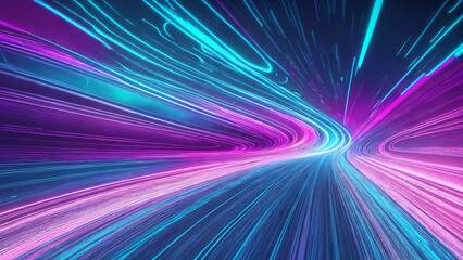 Futuristic Abstract Digital Background with Neon Grid and Glow
