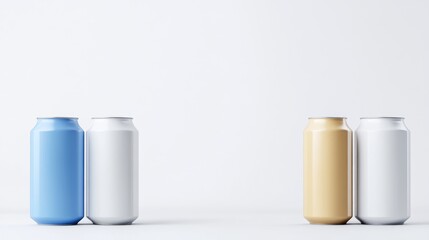 Blank Aluminum Beverage Cans Mockup