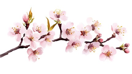 Elegant Pink and Yellow Flowers in Watercolor Painting Style