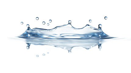 Shallow water puddle with realistic droplets, reflective surface,