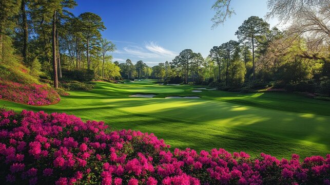 Augusta National Golf Course: A Springtime Panorama
