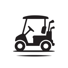 Obraz premium Golf Cart Icon Silhouette Style 