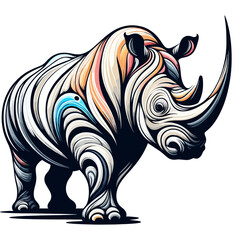 Whimsical Rhino Art