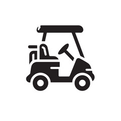 Silhouette of Golf Cart Vehicle Vector
