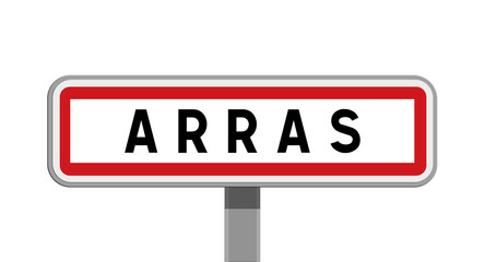 Panneau sur poteau d'Arras, Pas-de-Calais, Hauts-de-France