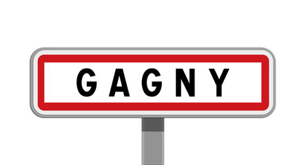Panneau sur poteau de Gagny, Seine-Saint-Denis, Île-de-France