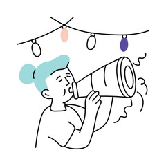 Music Speaker vector colored minimal illustration. EPS 10 file